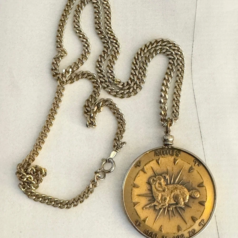 Aries Zodiac Pendant Necklace - Gold-Tone Men’s Jewelry